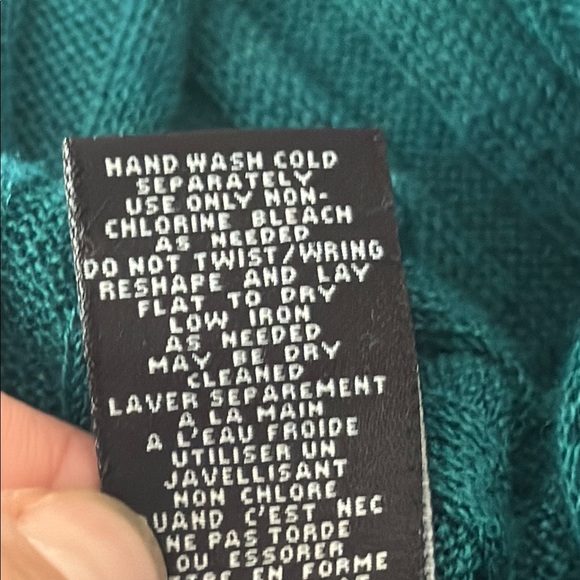 Teal Open Front Cardigan Sweater, medium + Black top - Picture 11 of 15